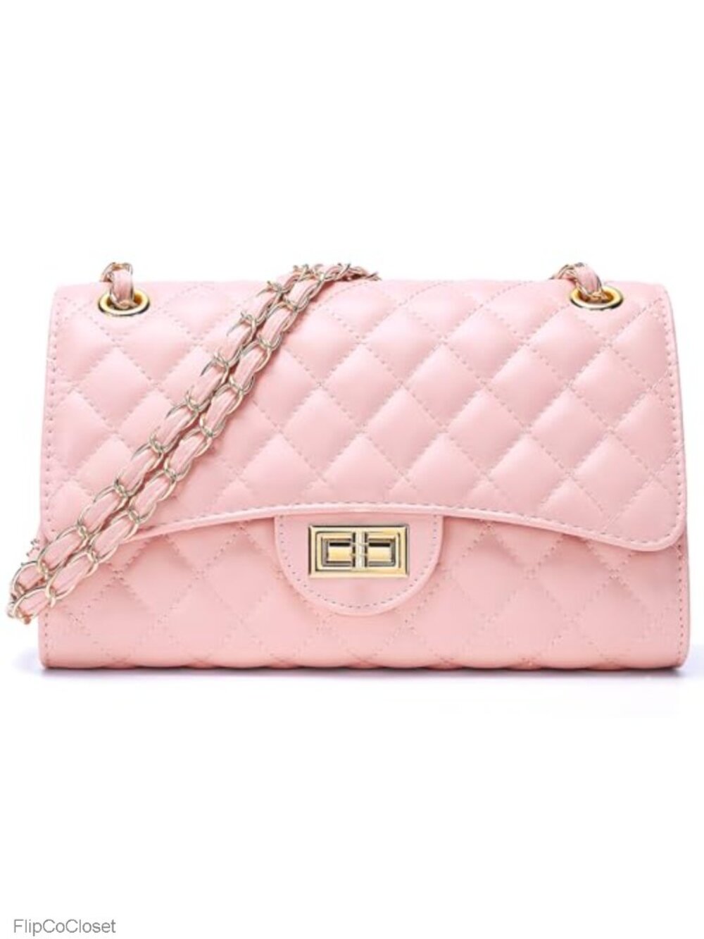 Quilted Faux Leather Crossbody Satchel Chain Strap Women Purse